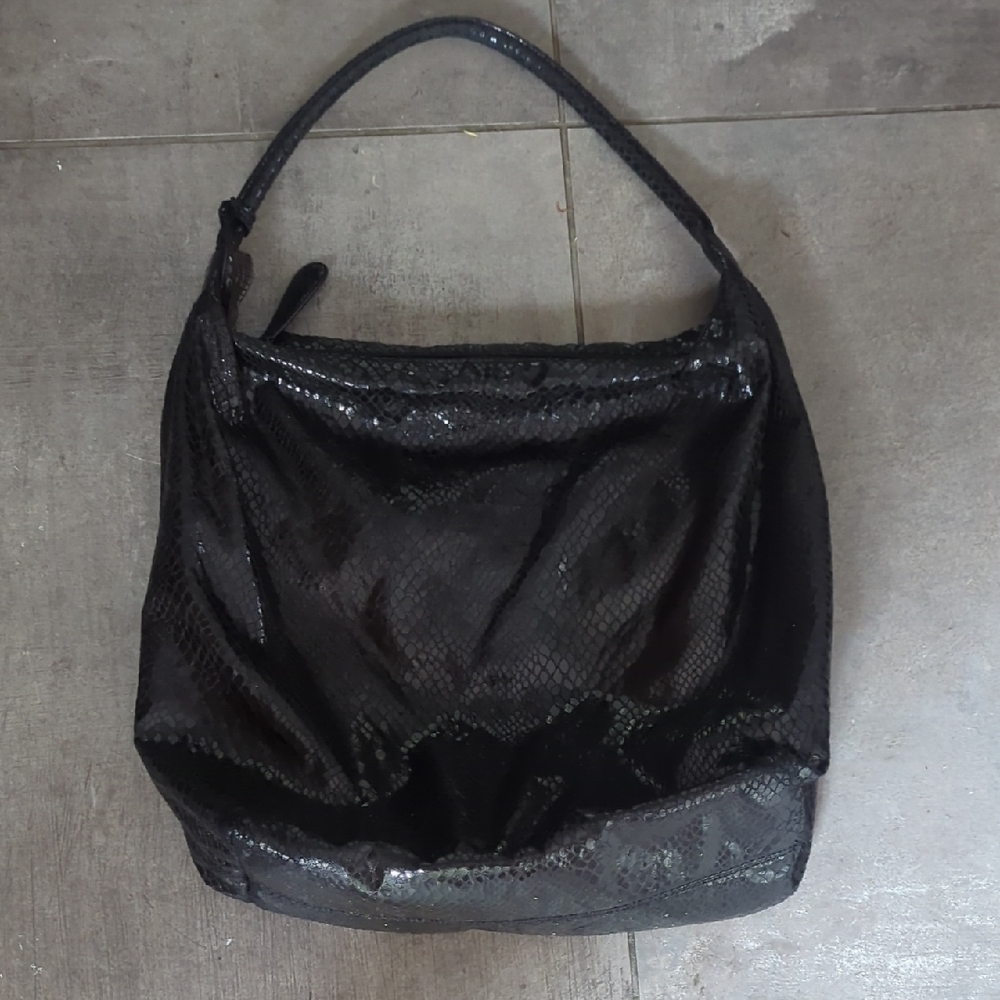 Carlos Falchi For Target Black Faux Snakeskin Purse
